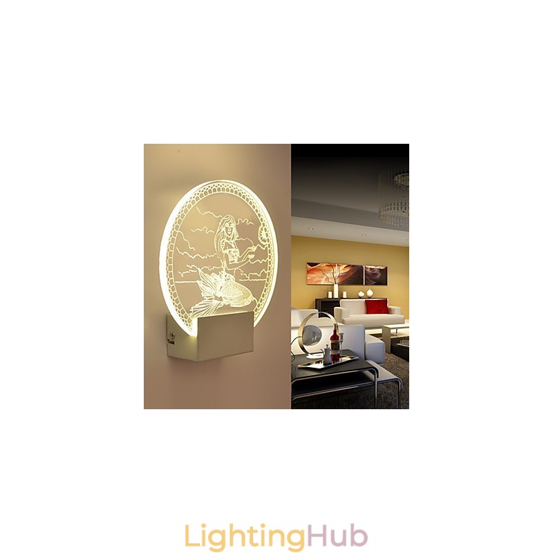 Acrylic Wall Lamp PVC Lamp Light Modern Contemporary Metal