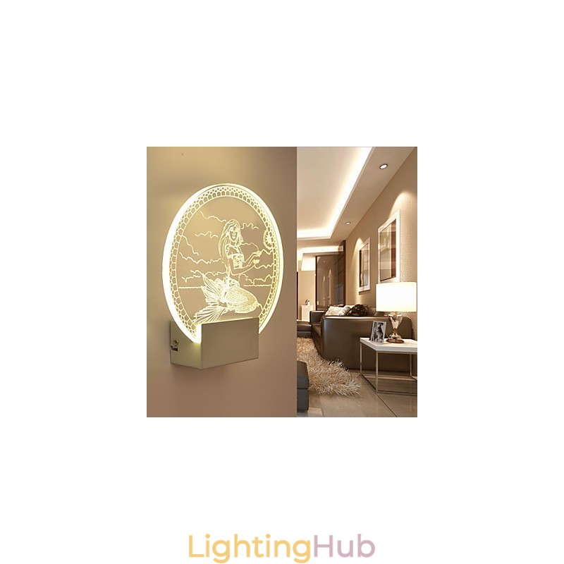 Acrylic Wall Lamp PVC Lamp Light Modern Contemporary Metal