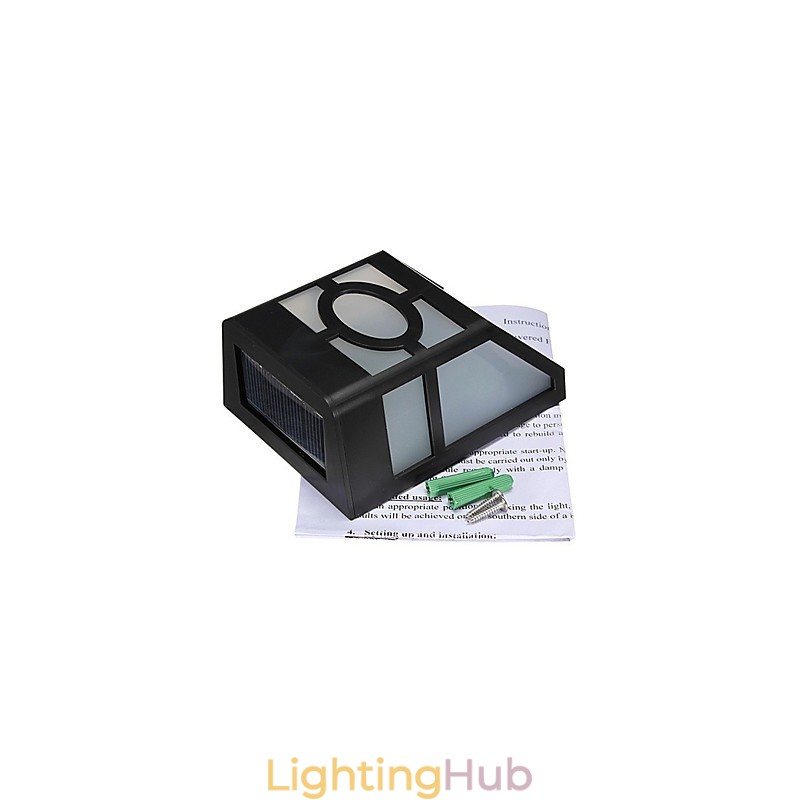 Warm Yellow Solar Powered Wall Mount 2 Lantern Light Deck Lamp