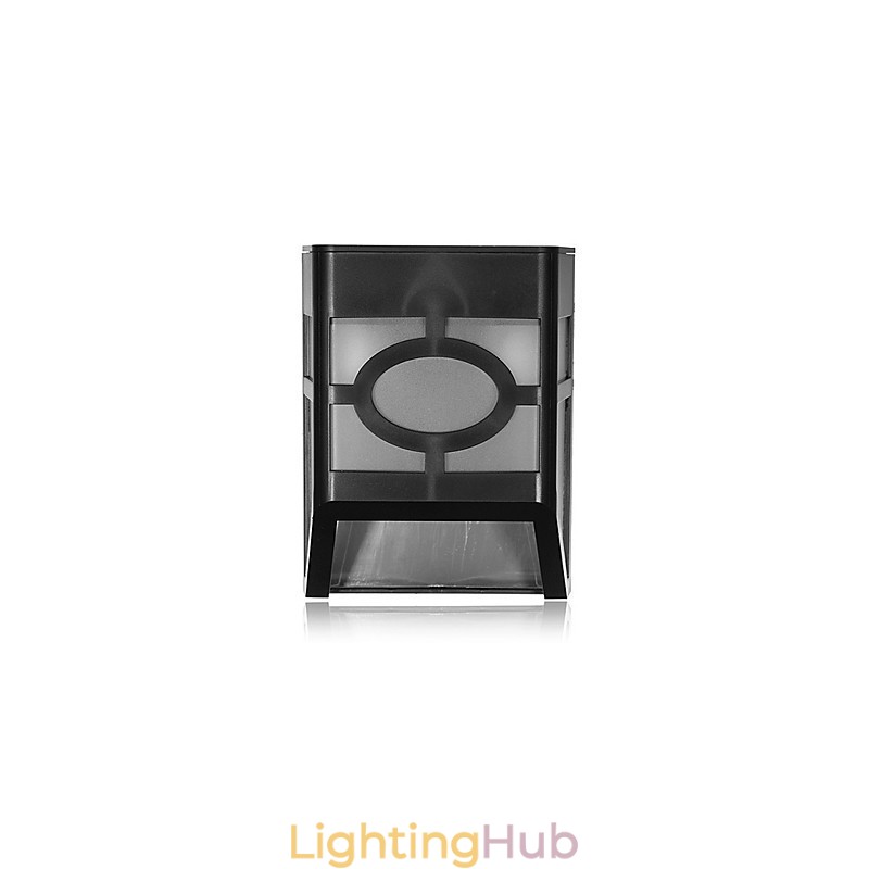 Warm Yellow Solar Powered Wall Mount 2 Lantern Light Deck Lamp
