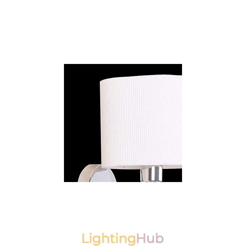 Stylish Metal and Fabric Wall Light with 1 Light in White Cylinder Feature