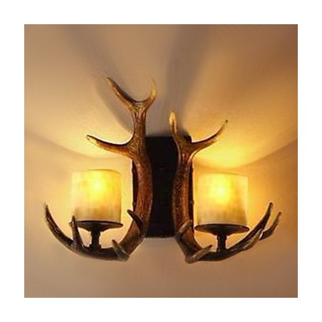 Wall Light with 2 Lights in Antlers Feature Wall Light with 2 Lights in Antlers Feature