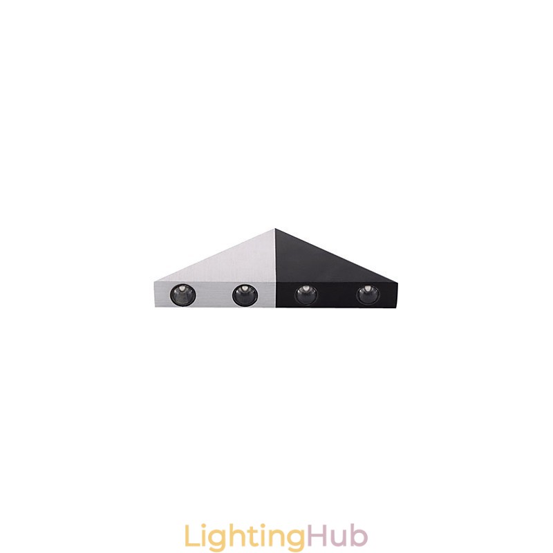 Modern Wall Light with Black and Silver Color Chic Triangle Style Design