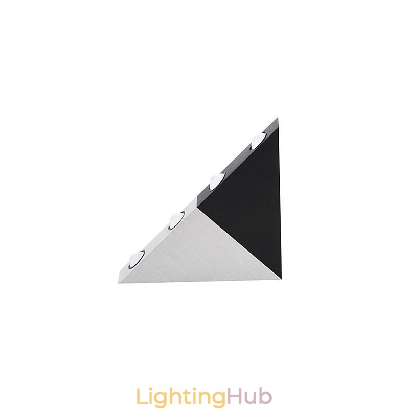 Modern Wall Light with Black and Silver Color Chic Triangle Style Design