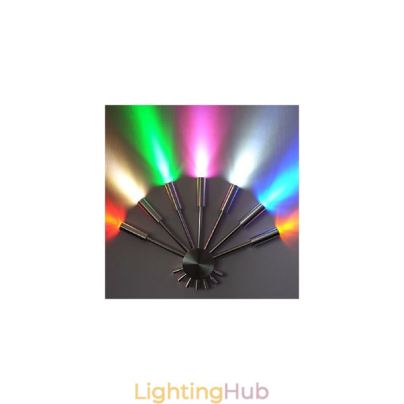 Modern Wall Light with Scattering Light Fanshaped 7 Metal Sticks Chic Style