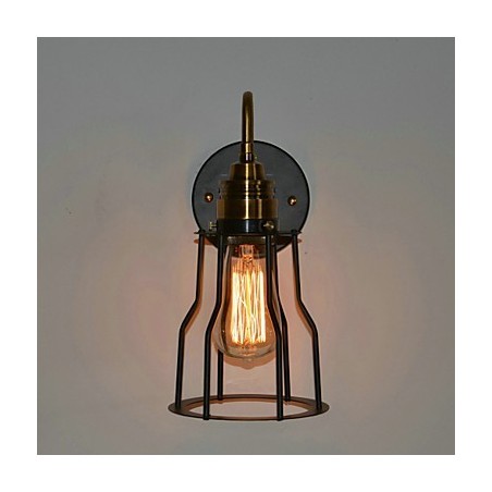 Minimalist Artistic Wall Light with Black Metal Skeleton Shade Minimalist Artistic Wall Light with Black Metal Skeleton Shade