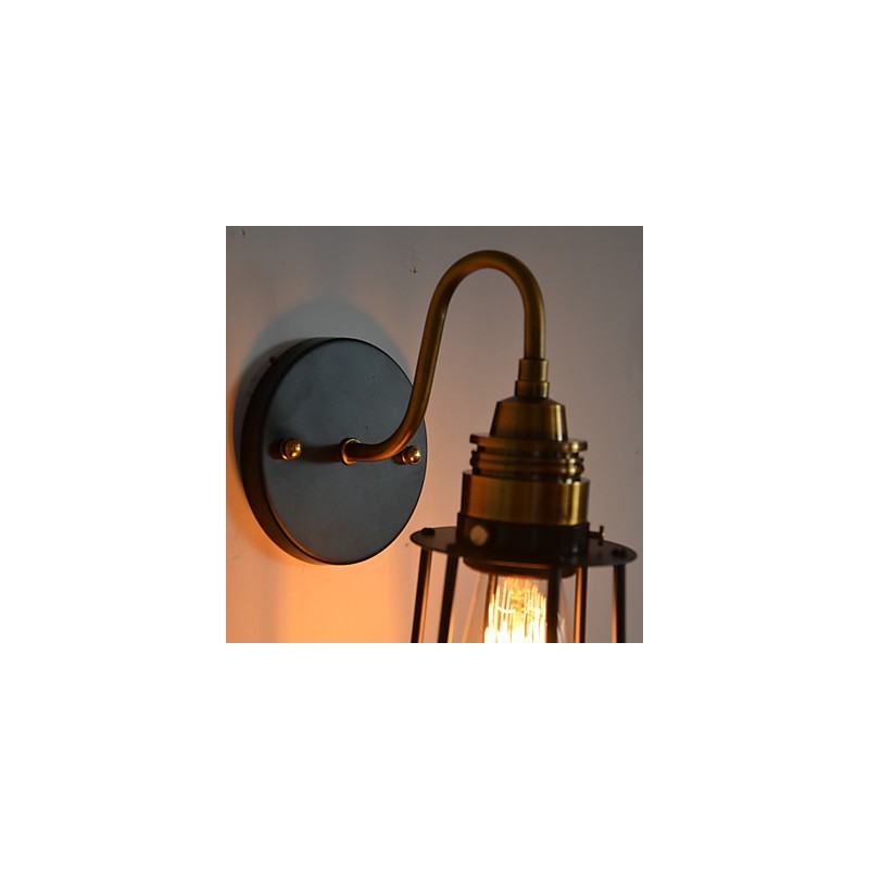 Minimalist Artistic Wall Light with Black Metal Skeleton Shade