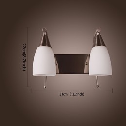 2 Light Wall Light in White Shade