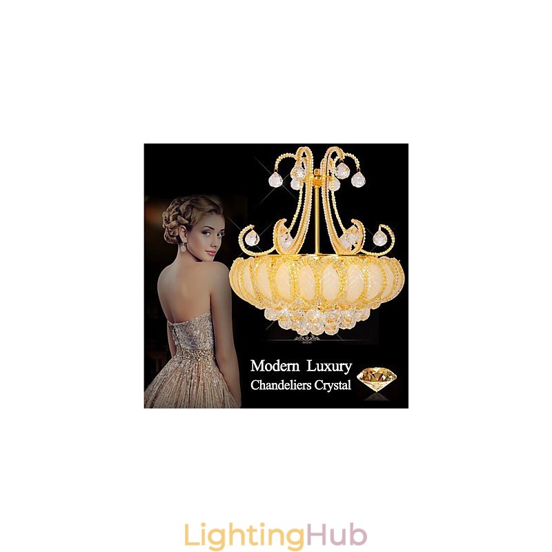 Modern Luxury Chandelier Crystal Pendant Light Diameter 50CM Contains 8 Bulbs