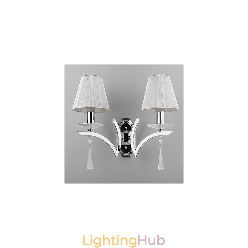 Elegant Wall Light with 2 Lights Crystal Drops Decorated