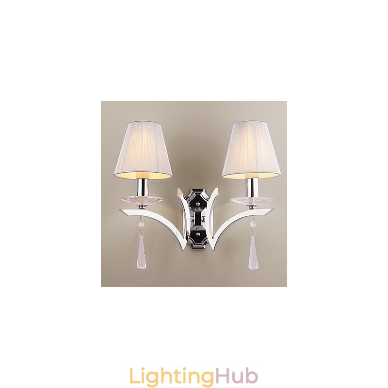 Elegant Wall Light with 2 Lights Crystal Drops Decorated