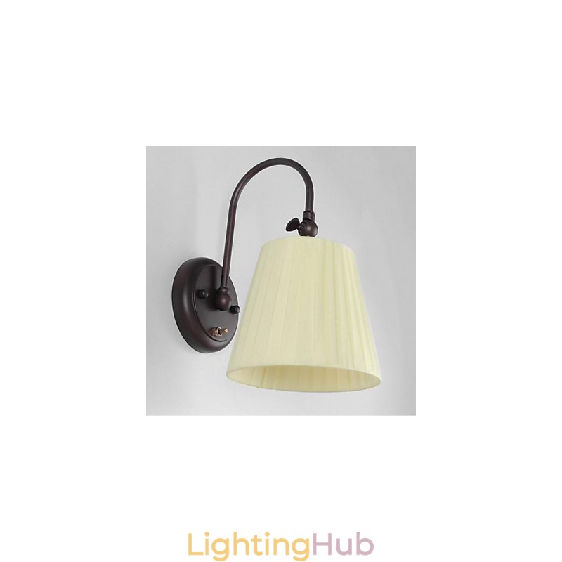 Iron Wall Lamp with Fabric Shade in 1 Light