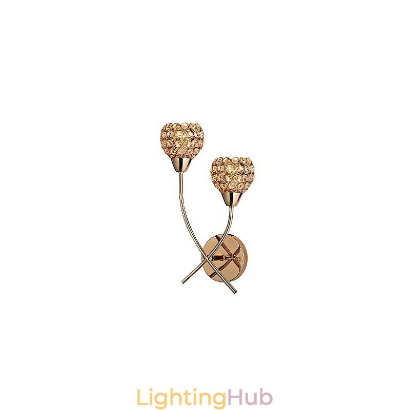 Crystal Golden Wall Light In 2 Light