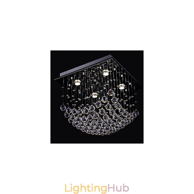 Elegent Chinese Crystal Chandelier 4 Lights with Flush Mount