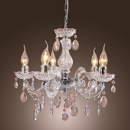 Upligh Chrome Ceiling Lamp Candle light Acrylic Fixture Chandelier Pendant