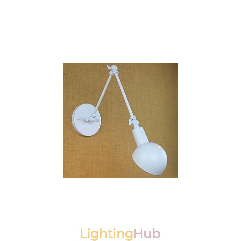 White Double Festival Wall Lamp Wrought Iron Long Arm