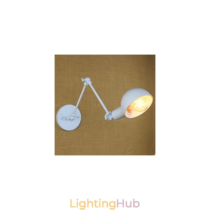 White Double Festival Wall Lamp Wrought Iron Long Arm