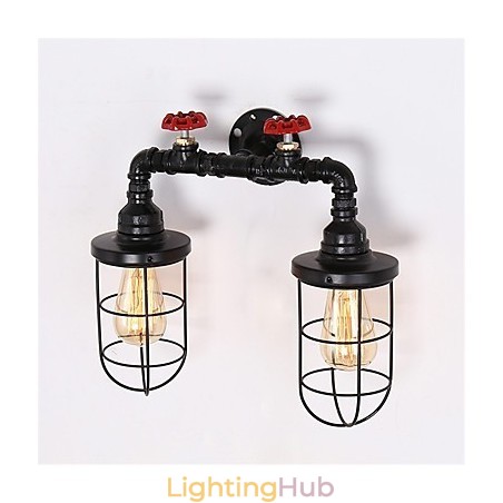 Vintage Industrial Pipe Wall Lights Black Creative Lights Restaurant Cafe Bar Decoration lighting With 2 Light Painted Finish Vintage Industrial Pipe Wall Lights Black Creative Lights Restaurant Cafe Bar Decoration lighting With 2 Light Painted Finish