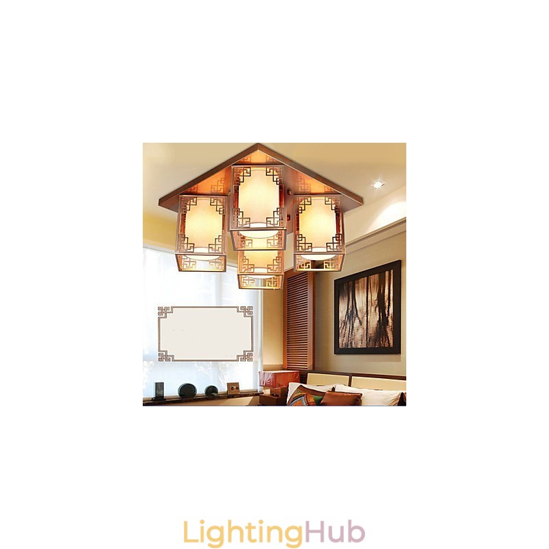 A Chinese Style Lamps Iron Ceiling Lighting Atmosphere