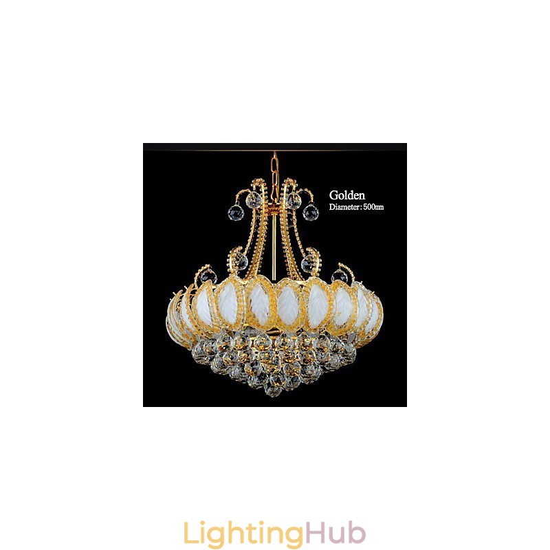Modern Luxury Chandelier Crystal Pendant Light Diameter 50CM Contains 8 Bulbs