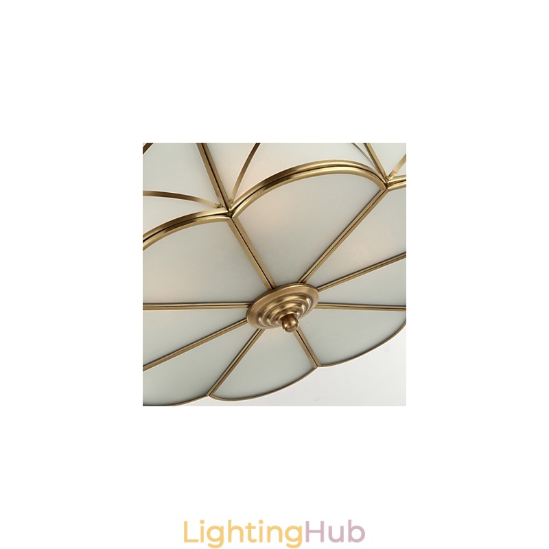 Traditional Classic Rustic Lodge Brass Metal Flush Mount