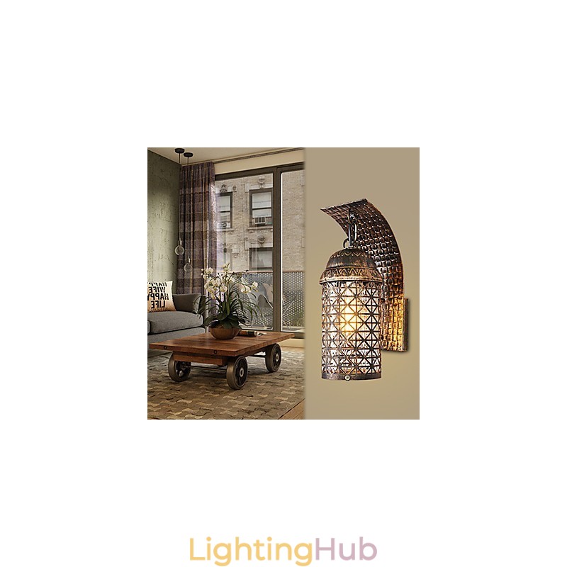 Rustic Lodge Painting Feature for Mini Style Uplight Wall Sconces Wall Light