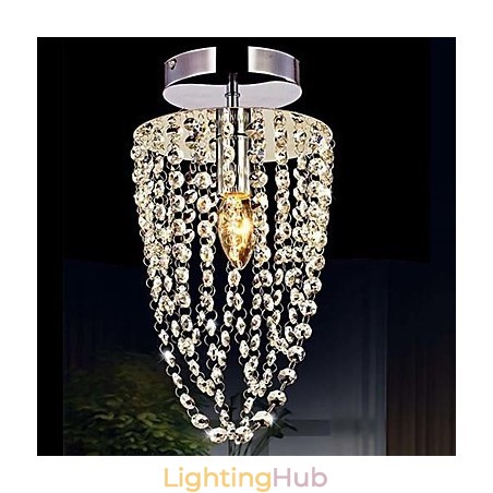 1 Light Chrome Modern K9 Transparent Crystal Chandelier with 1 Bulb 1 Light Chrome Modern K9 Transparent Crystal Chandelier with 1 Bulb
