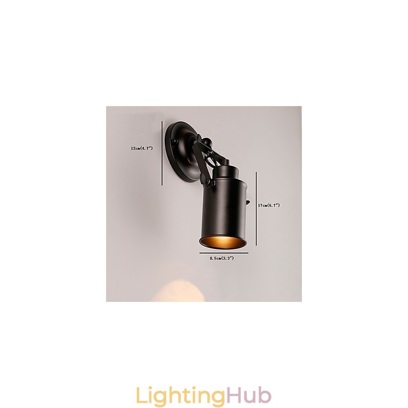 Vintage Black Metal Loft Wall Sconce Living Room Dining Room Hallway Cafe Bars Bar Wall Lamp