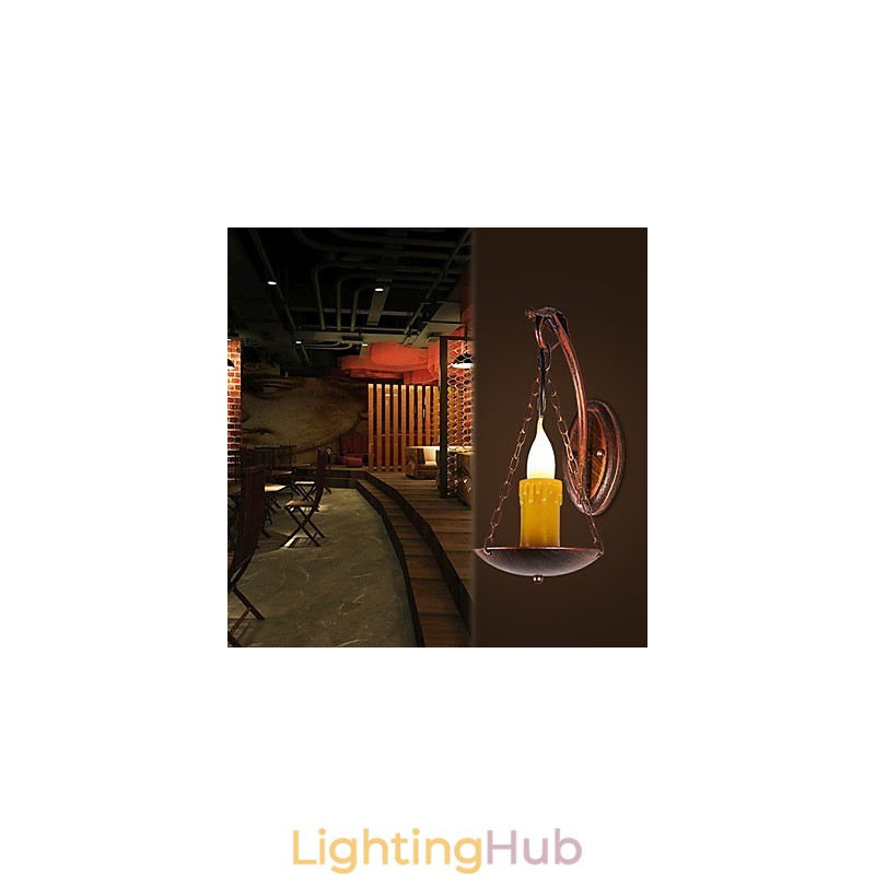 Rustic Lodge Painting Feature for Mini Style Uplight Wall Sconces Wall Light