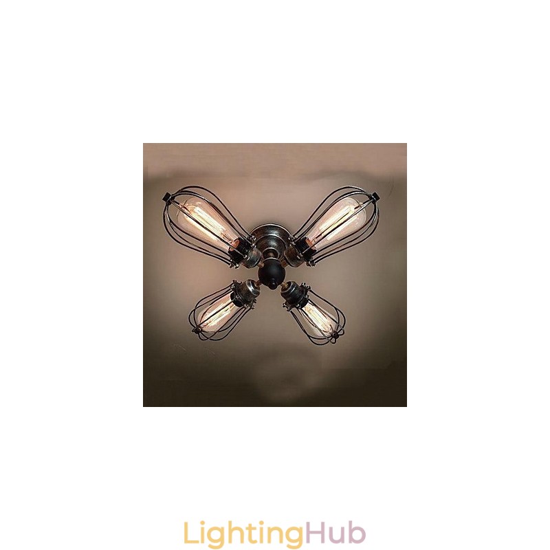 Vintage Mini Style Painting Metal Flush Mount