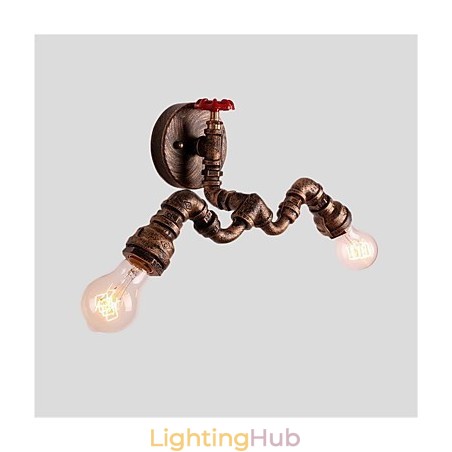 Vintage Industrial Pipe Wall Lights Creative Lights Restaurant Cafe Bar Decoration lighting With 2 Light Painted Finish Vintage Industrial Pipe Wall Lights Creative Lights Restaurant Cafe Bar Decoration lighting With 2 Light Painted Finish