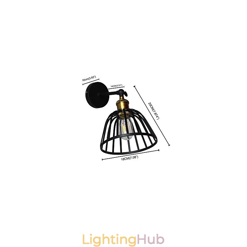 Light Painted Steel Wall Lamp Dumb Black American Coffee Decoration Retro Wall Light Lightsaber Lamp On Wall