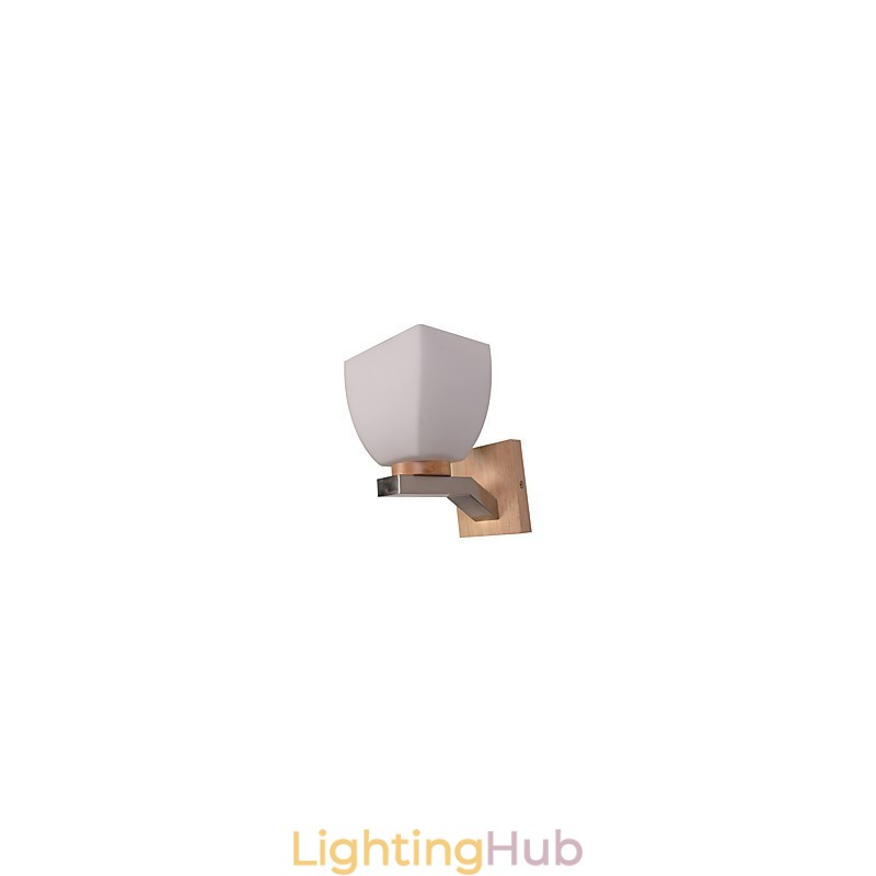 Simple Wall Lamp Bedside Desk Lamp With Glass Shade and Solid Wood for Bedroom Dresser Living Room Baby Room College Dorm Coffee Table Bookcas