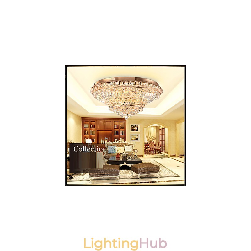 Modern Luxury Crystal Ceiling Light Absorb Dome Light Diameter 60CM