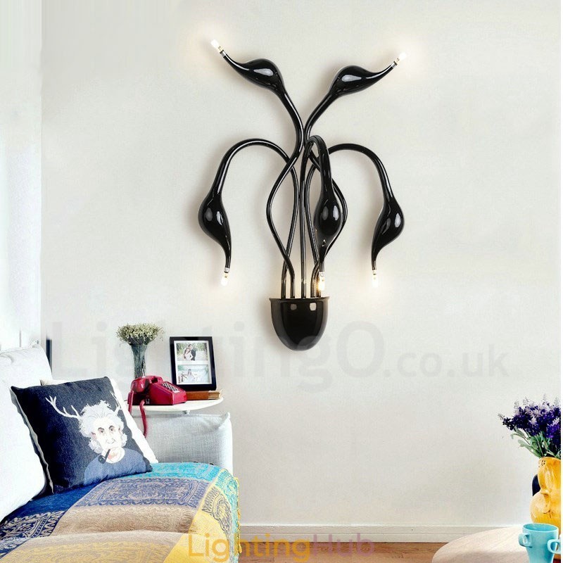 Swan Head Modern Contemporary Multi Colours Ambient Light Wall Sconces Wall Light
