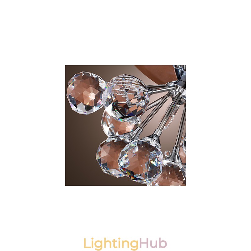 Modern Contemporary Crystal Mini Style Chrome Metal Flush Mount