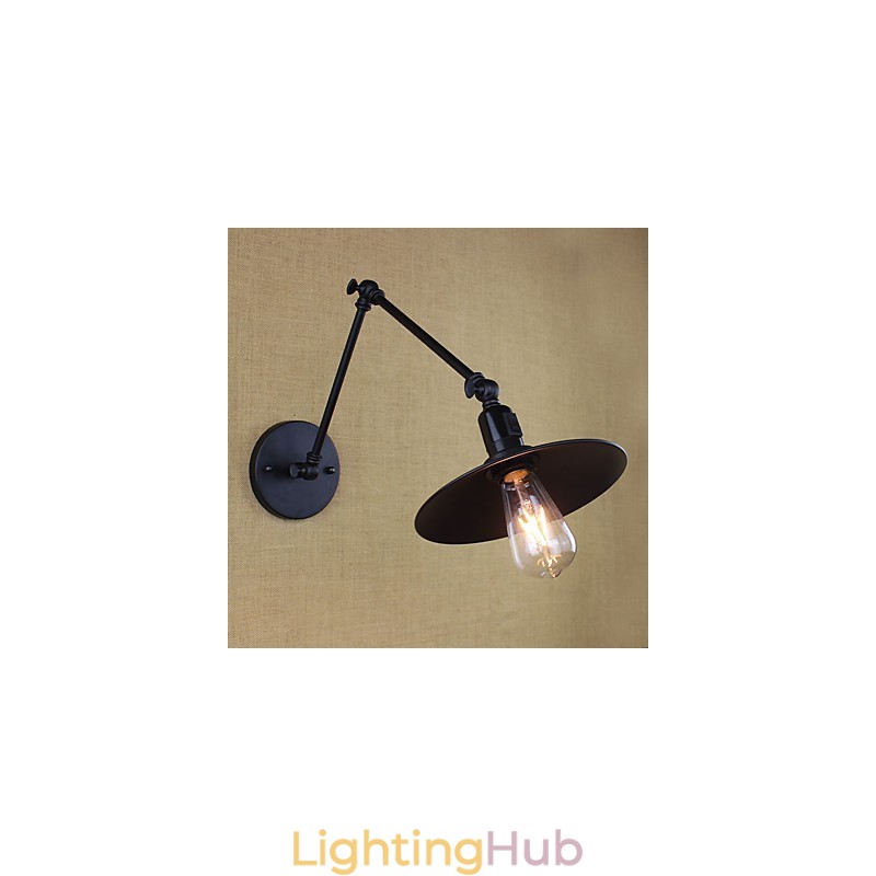 Rustic Lodge Painting Feature for Mini Style Swing Arm Downlight Wall Sconces