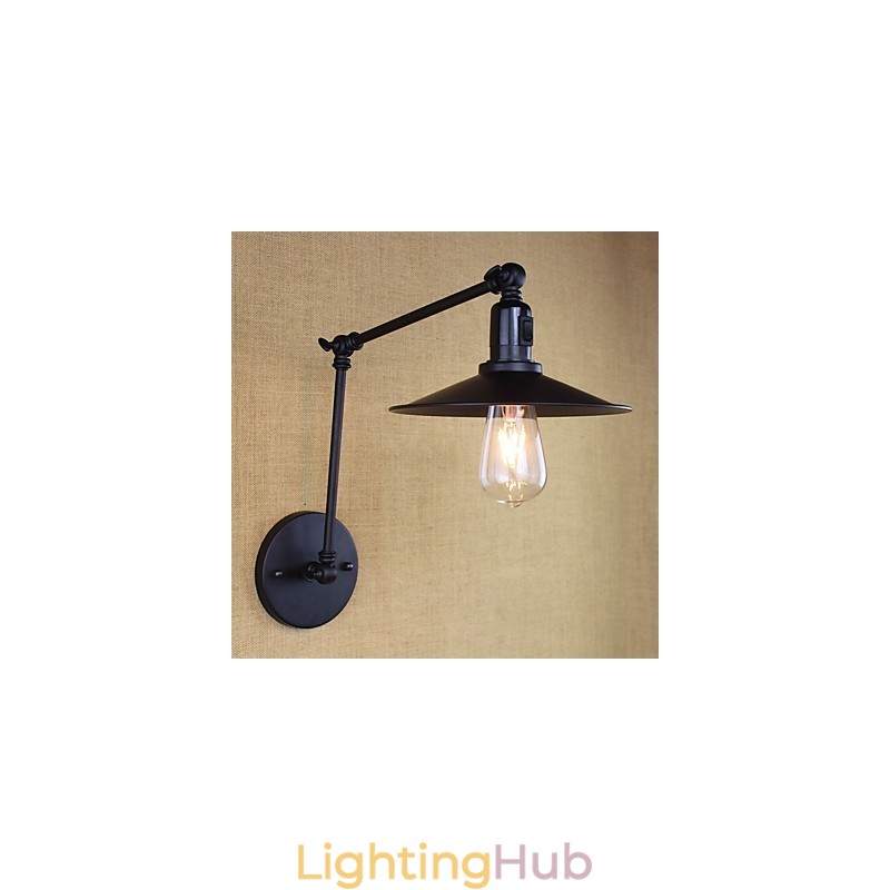 Rustic Lodge Painting Feature for Mini Style Swing Arm Downlight Wall Sconces