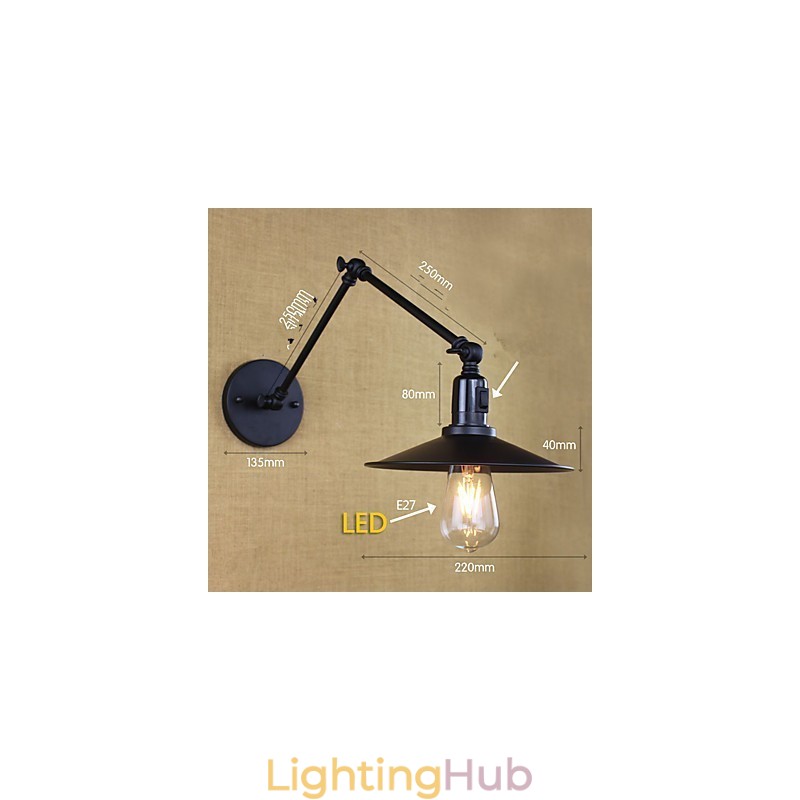 Rustic Lodge Painting Feature for Mini Style Swing Arm Downlight Wall Sconces