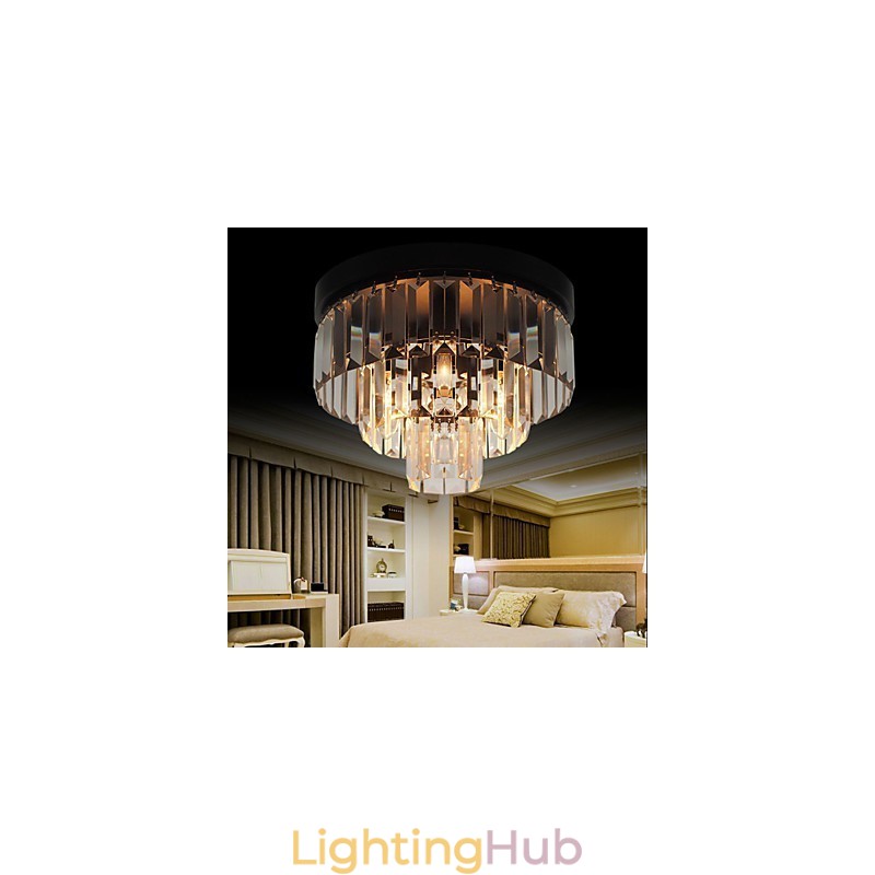 Modern Contemporary Crystal Metal Flush Mount