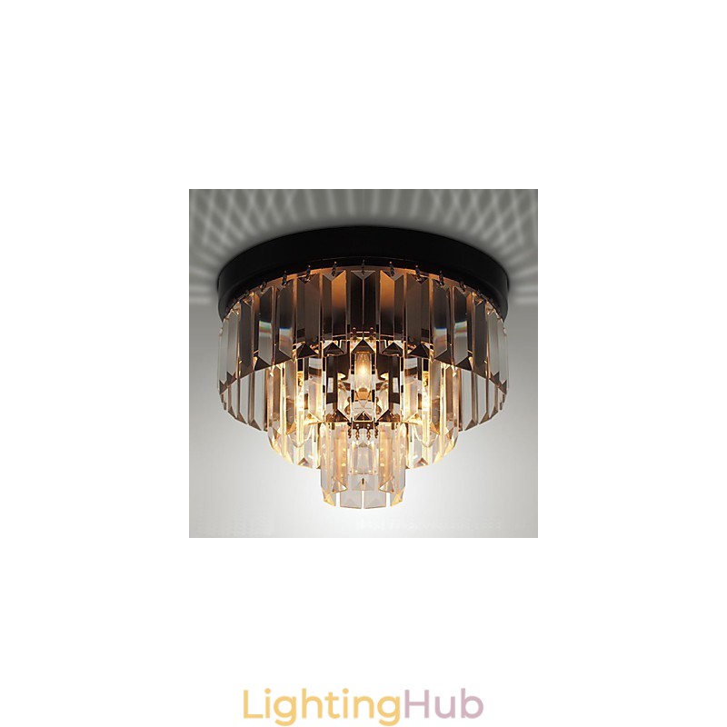 Modern Contemporary Crystal Metal Flush Mount