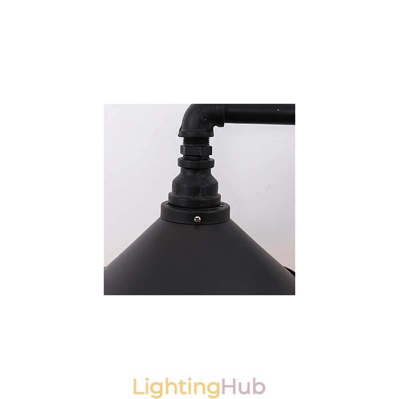 Vintage Industrial Pipe Wall Lights Black Metal Shade Restaurant Cafe Bar Decoration lighting With 2 Light Painted Finish