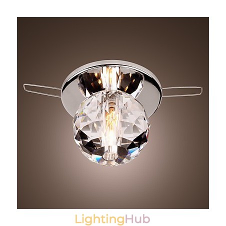 Modern Contemporary Crystal Mini Style Chrome Metal Flush Mount Modern Contemporary Crystal Mini Style Chrome Metal Flush Mount