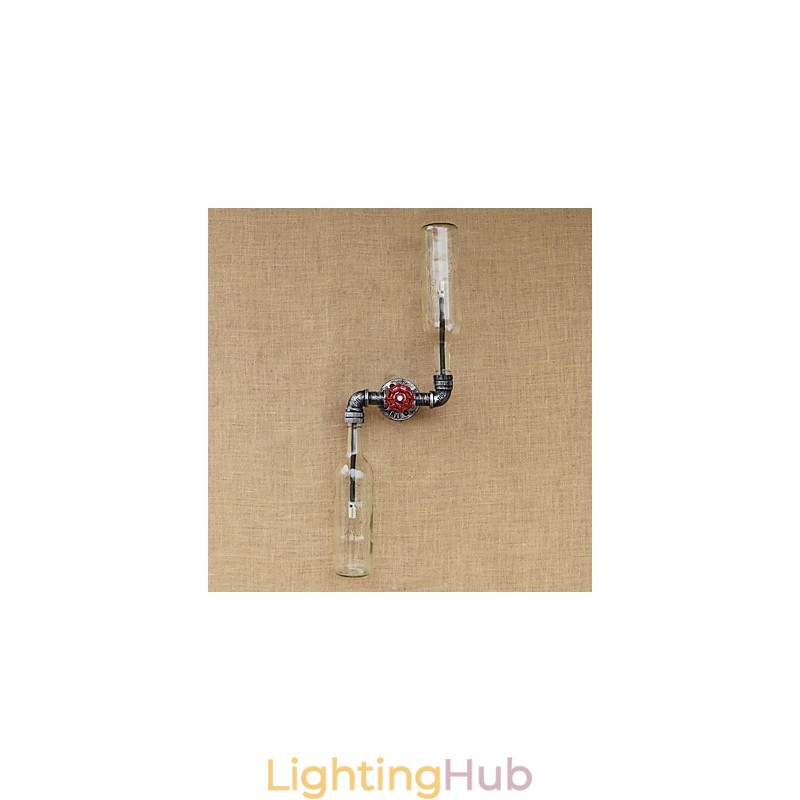 Wrought Iron Loft The Bottle Pipe Bottle Wall Lamp Shelf