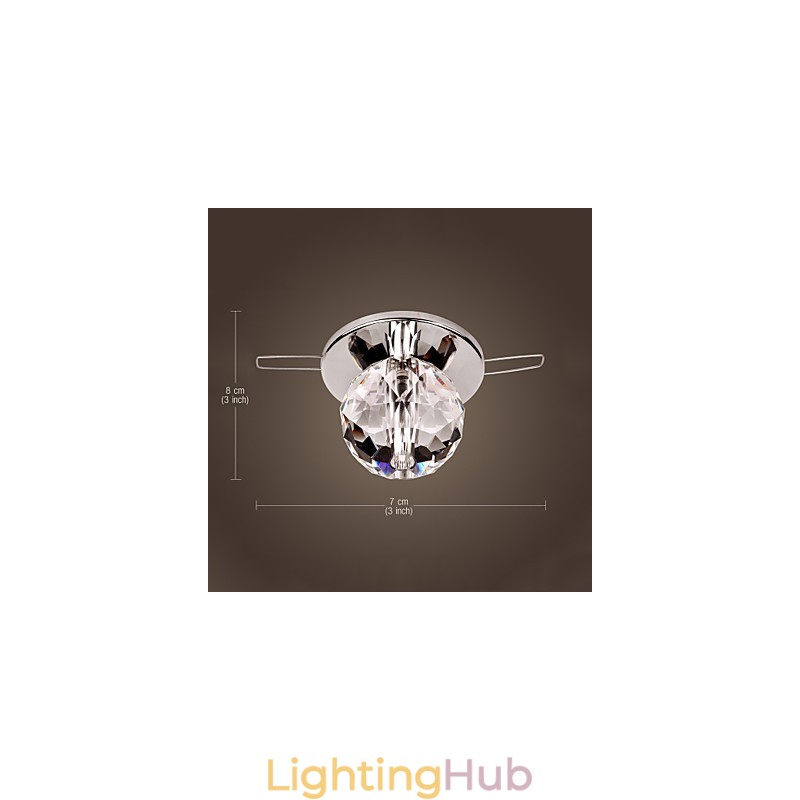 Modern Contemporary Crystal Mini Style Chrome Metal Flush Mount