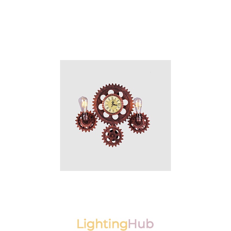 Vintage Industrial Wall Lights Wood Gear Shape Creative turnable Lights Restaurant Cafe Bar Decoration lighting