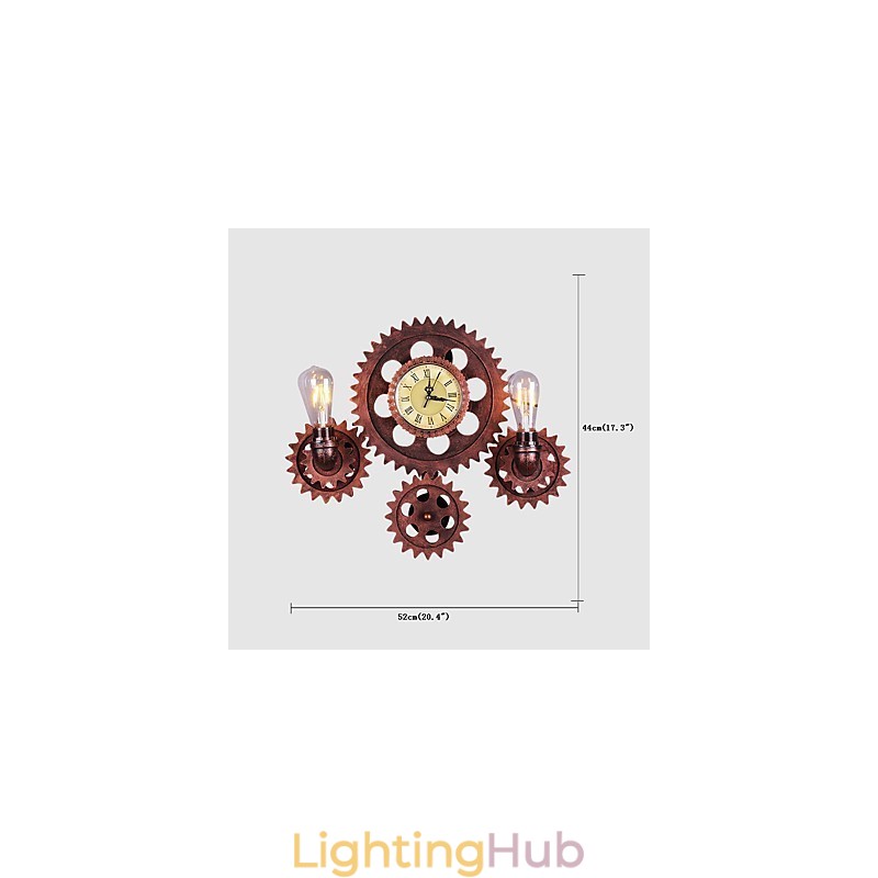Vintage Industrial Wall Lights Wood Gear Shape Creative turnable Lights Restaurant Cafe Bar Decoration lighting