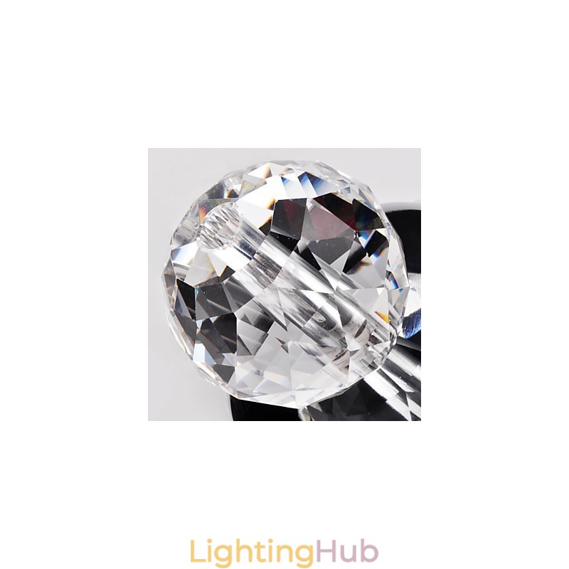 Modern Contemporary Crystal Mini Style Chrome Metal Flush Mount