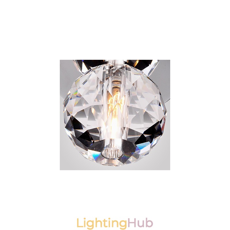 Modern Contemporary Crystal Mini Style Chrome Metal Flush Mount