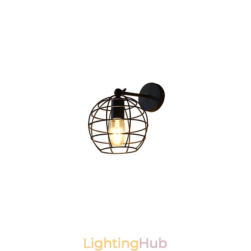 Bricks Hollow Round Iron Wall Lamp Dumb Black American Decoration Lightsaber Lamp On Wall